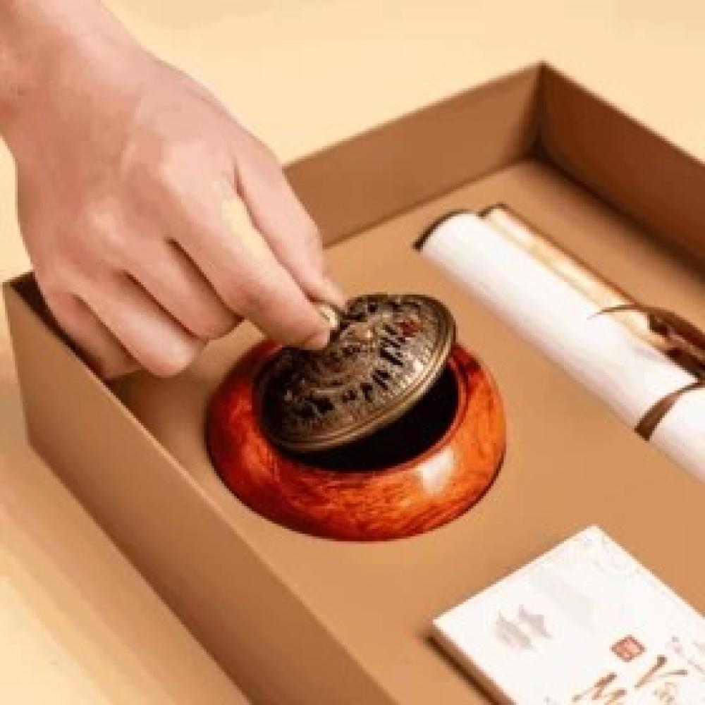 Lư Gỗ Đốt Trầm Hương Họa Tiết Long Phụng - Ảnh 2